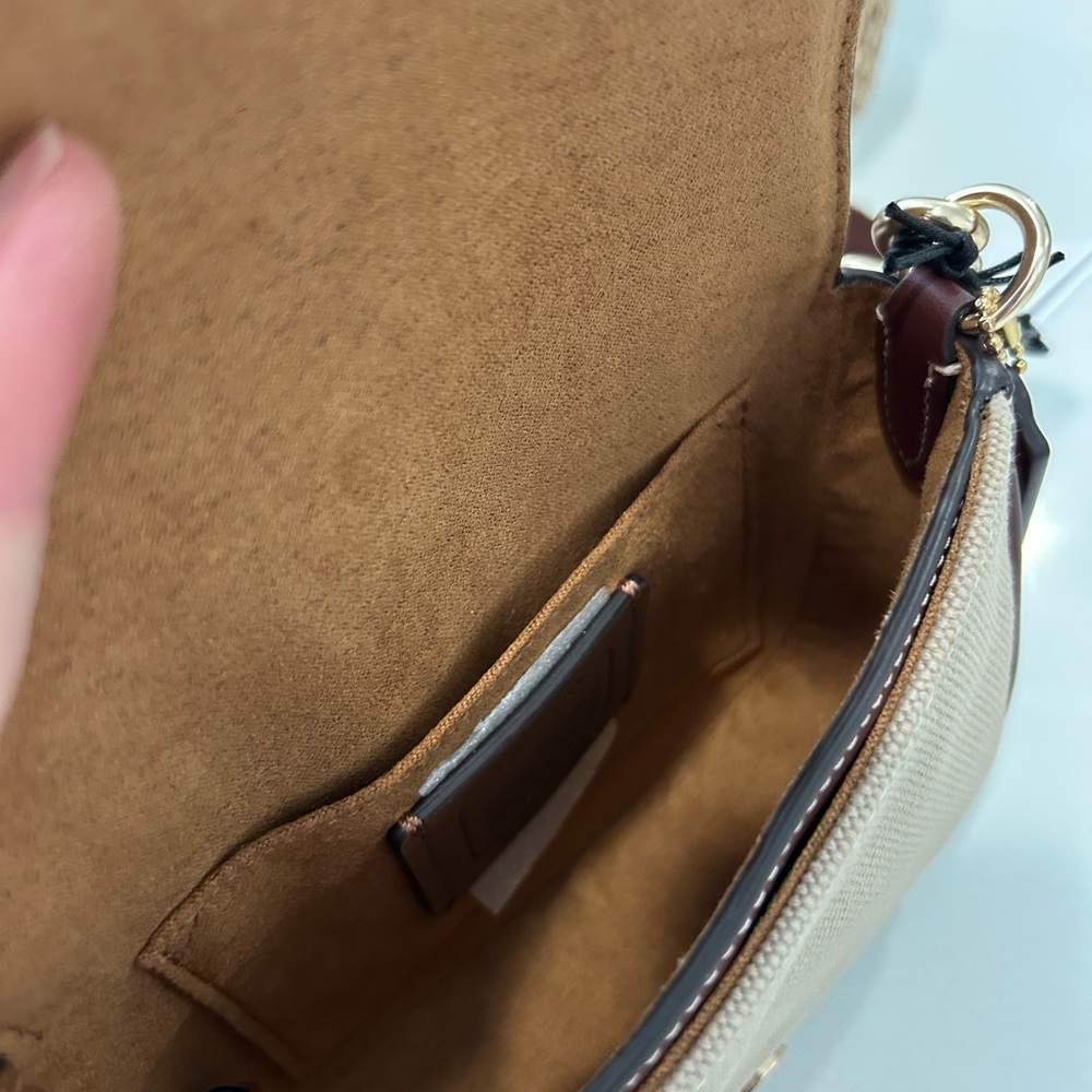 Coach Canvas Leather Small Saddle Crossbody Bag NWT - Picture 4 of 4